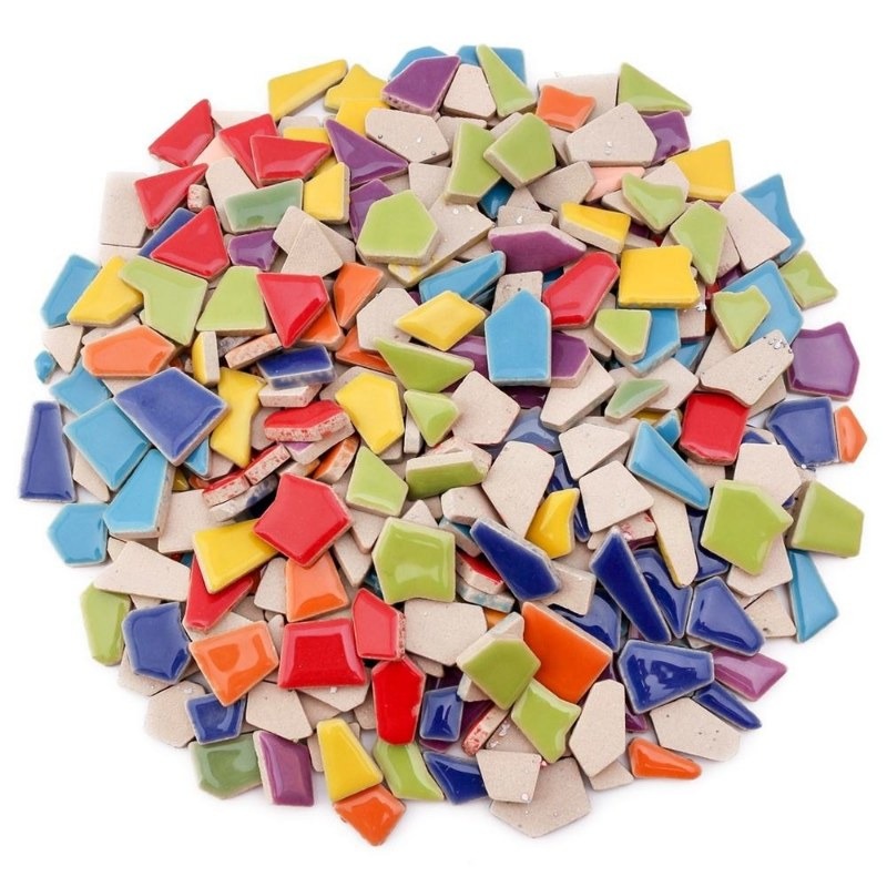 100g Randomly Mixed Colors DIY - Ceramic Tile Blank 评论和价格