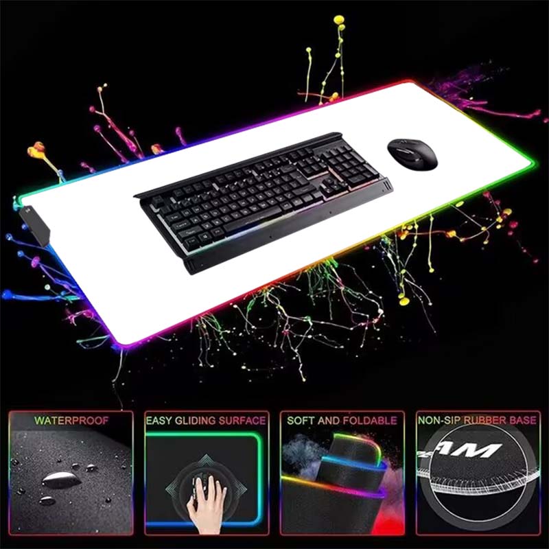 White And Black LED Mousepad R - Mouse Pad Blank Sublimation 评论和价格