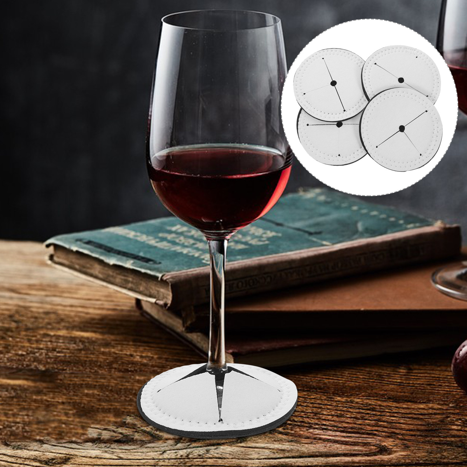 4Pcs Wine Cup Coasters Blank S - Coaster Sublimation Blank 评论和价格