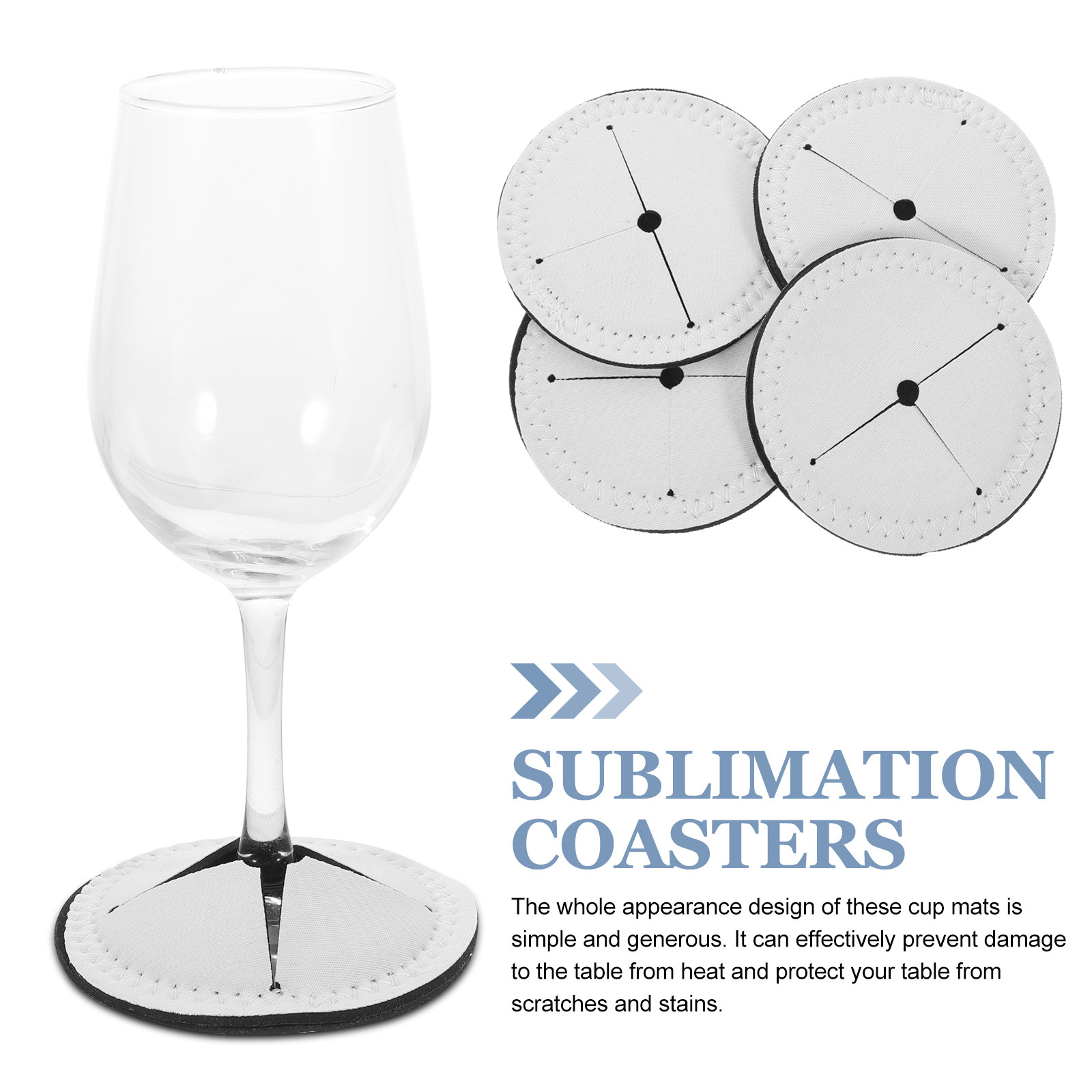4Pcs Wine Cup Coasters Blank S - Coaster Sublimation Blank 评论和价格