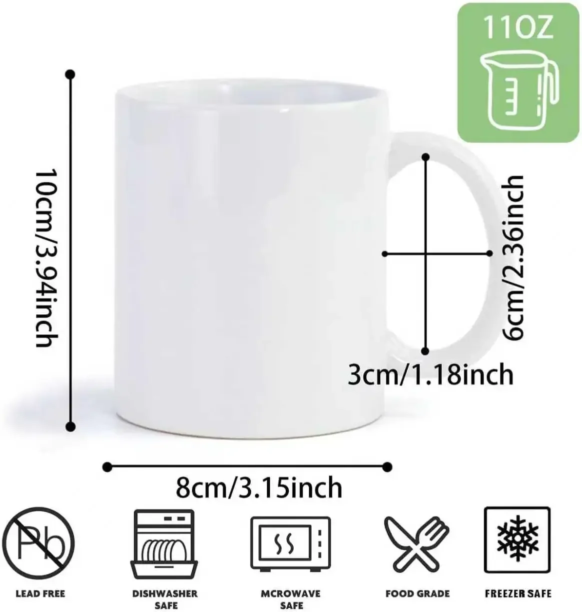 36pcs Sublimation Mugs, 11oz W - Sublimation Mug White 评论和价格