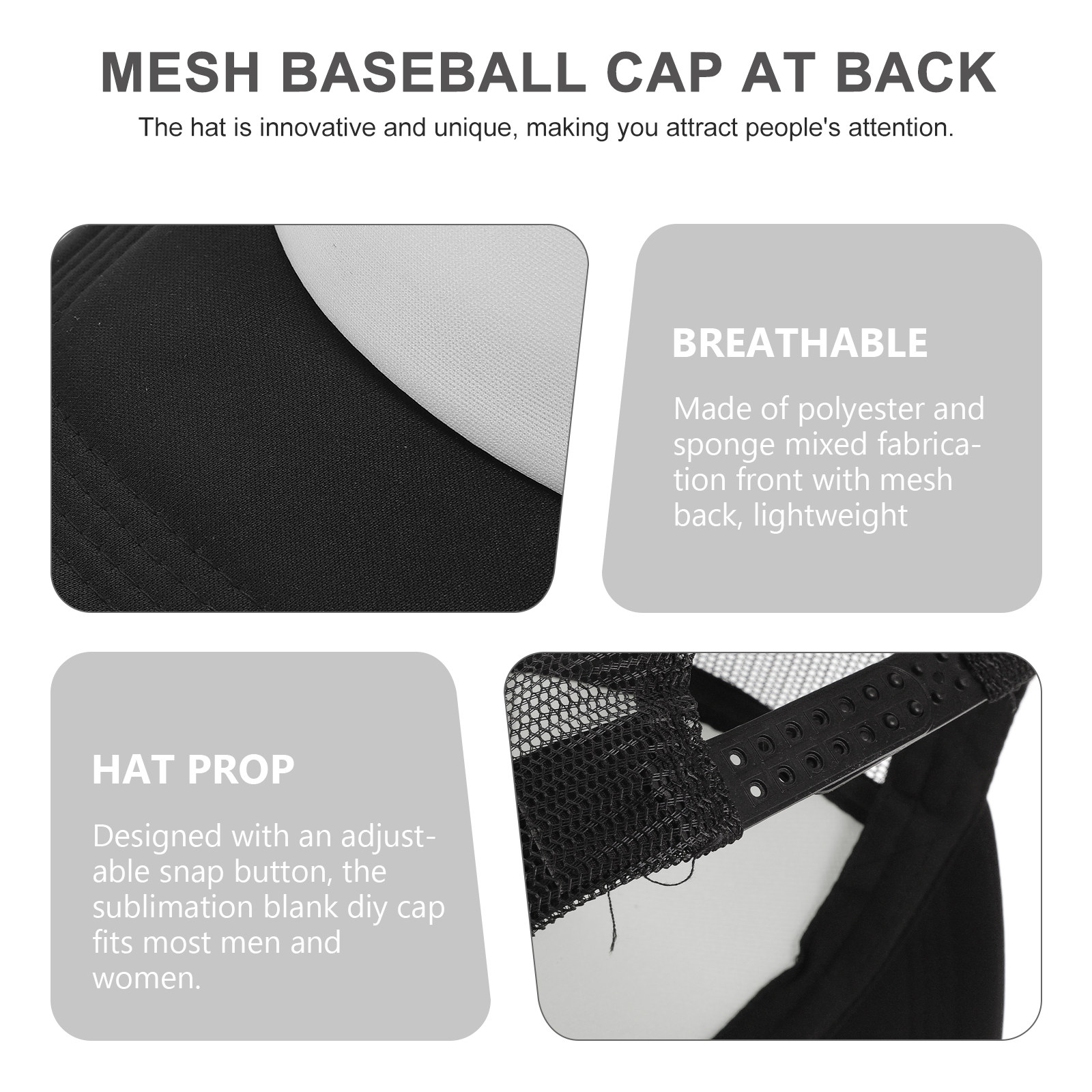 10Pcs Blank Mesh Baseball Caps - Hat Sublimation Blank 评论和价格