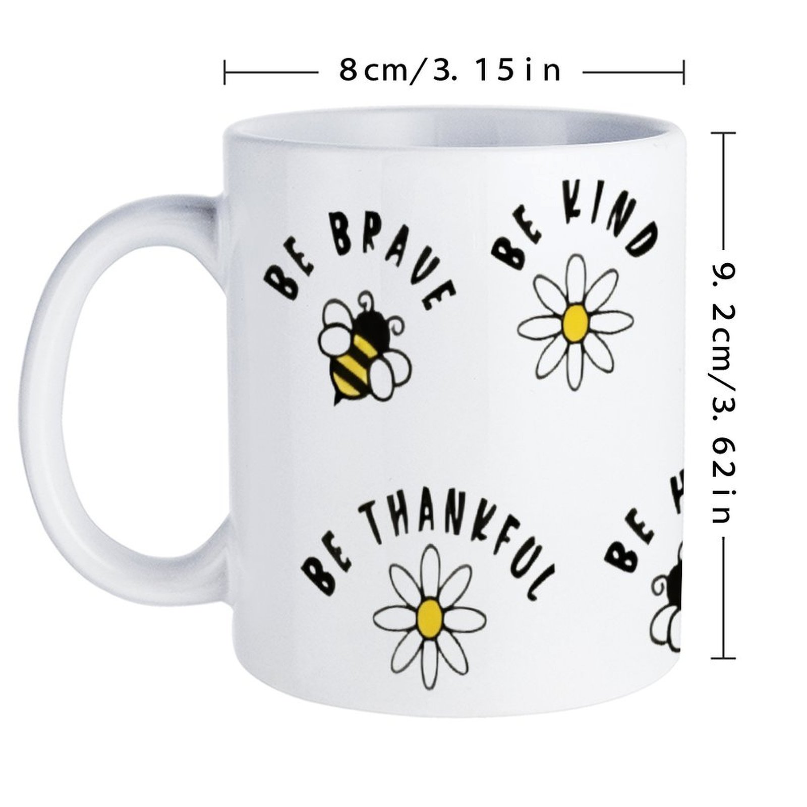 Four Stickers With Bees And Da - Sublimation Mug White 评论和价格