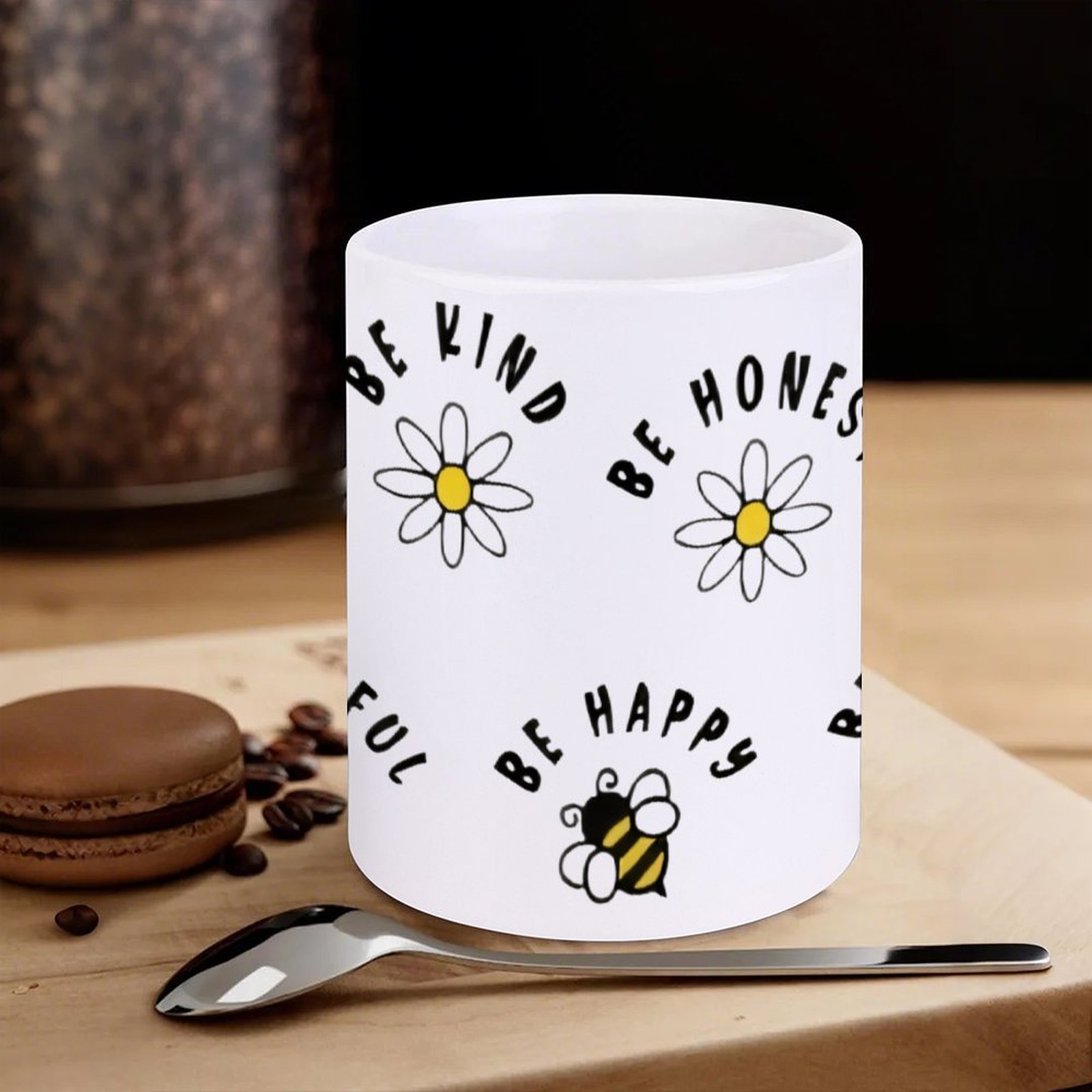 Four Stickers With Bees And Da - Sublimation Mug White 评论和价格