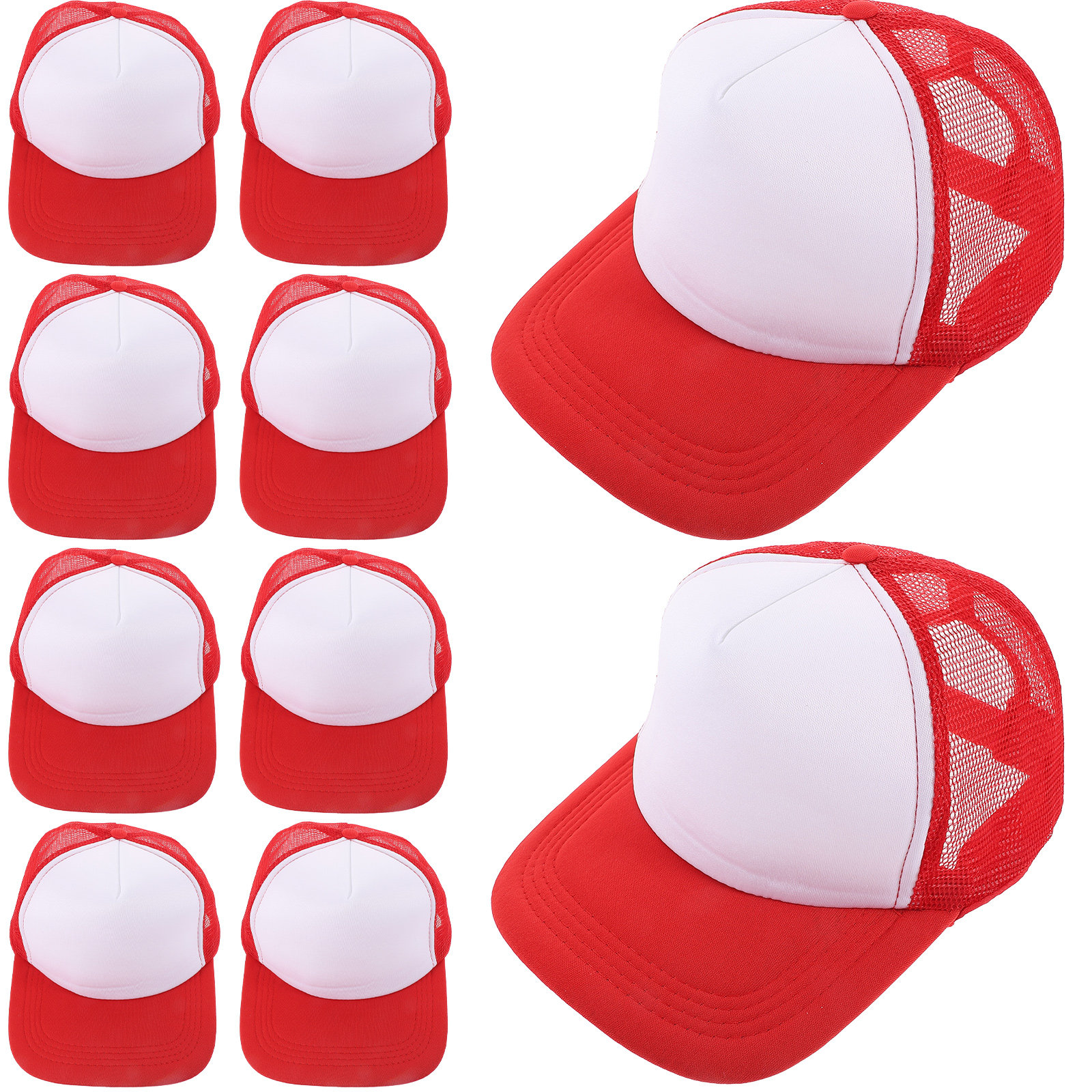 10pcs Blank Mesh Baseball Caps - Hat Sublimation Blank 评论和价格