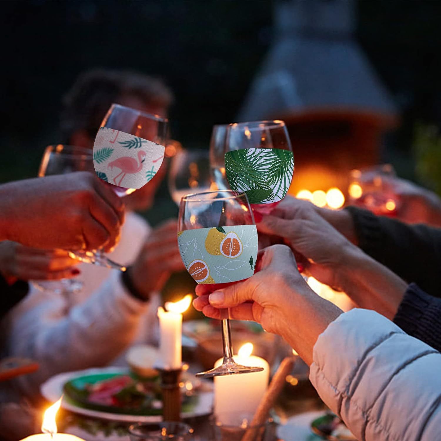 15 PCS Neoprene Wine Glass Sle - Puzzle Blank White 评论和价格