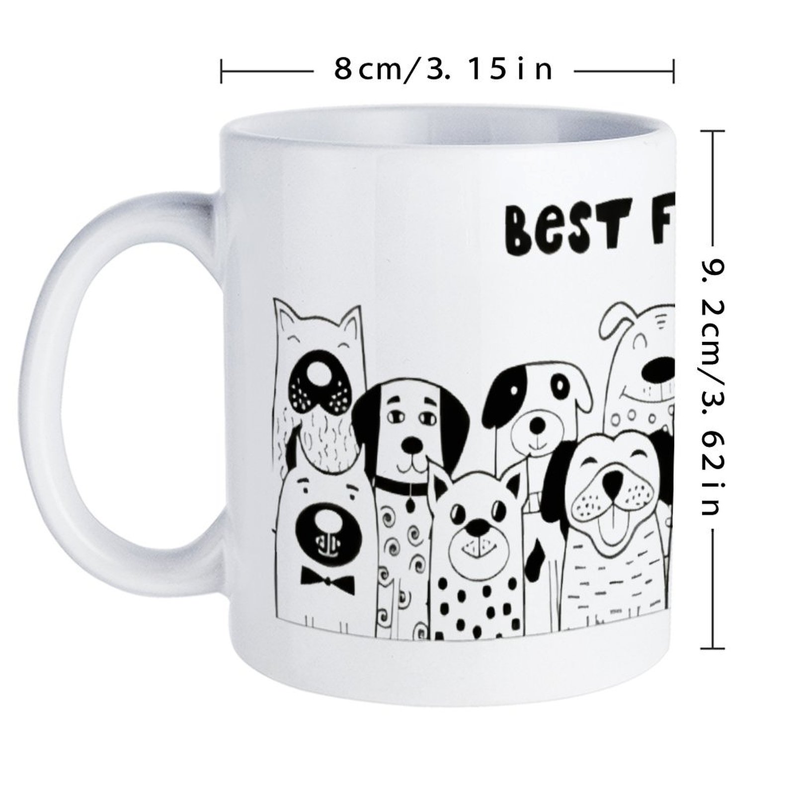 Illustration Of Dogs With The  - Sublimation Mug White 评论和价格