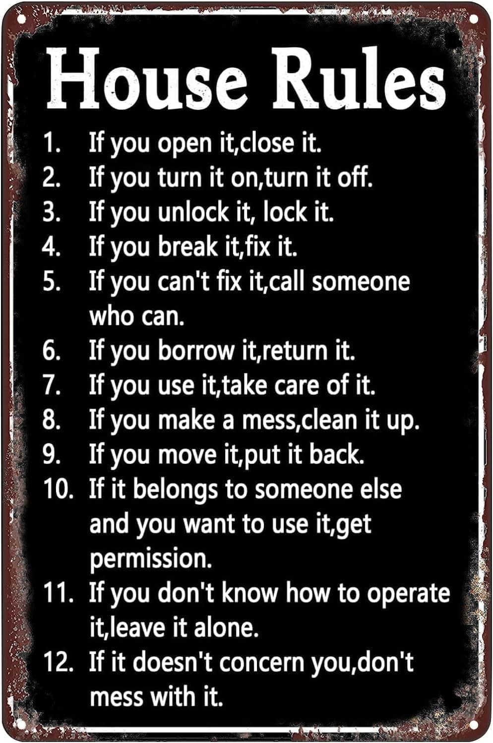 House Rules Vintage Metal Sign - Yard Sign Blank 评论和价格